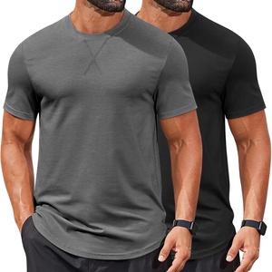 image:imageCOOFANDY Mens T Shirts Casual Short Sleeve Cotton Tee Shirts Hipster Hip Hop Longline TShirt Basic Summer TopsTwo Pack Black  Grey