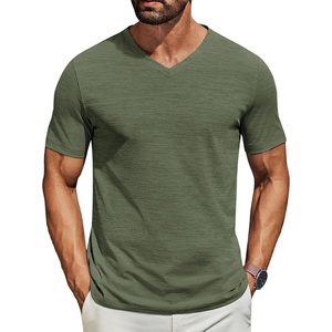 image:imageCOOFANDY Mens T Shirts Short Sleeve Classic V Neck TShirt Casual Summer Basic Tee ShirtArmy Green