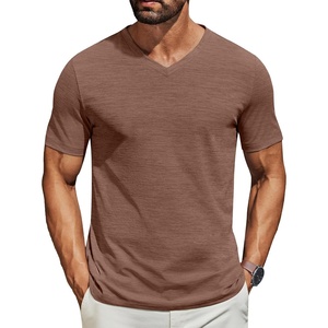 image:imageCOOFANDY Mens T Shirts Short Sleeve Classic V Neck TShirt Casual Summer Basic Tee ShirtBrown
