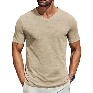 image:imageCOOFANDY Mens T Shirts Short Sleeve Classic V Neck TShirt Casual Summer Basic Tee ShirtKhaki