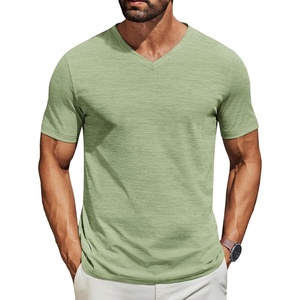 image:imageCOOFANDY Mens T Shirts Short Sleeve Classic V Neck TShirt Casual Summer Basic Tee ShirtLight Green