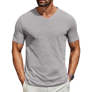 image:imageCOOFANDY Mens T Shirts Short Sleeve Classic V Neck TShirt Casual Summer Basic Tee ShirtLight Grey