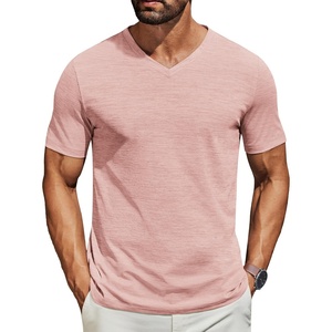 image:imageCOOFANDY Mens T Shirts Short Sleeve Classic V Neck TShirt Casual Summer Basic Tee ShirtPink