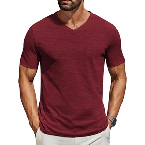 image:imageCOOFANDY Mens T Shirts Short Sleeve Classic V Neck TShirt Casual Summer Basic Tee ShirtWine Red