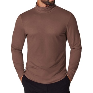 image:imageCOOFANDY Mens Turtleneck T Shirt Long Sleeve Pullover Sweater Slim Fit Lightweight Thermal Undershirt TopsBrown
