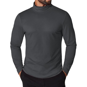 image:imageCOOFANDY Mens Turtleneck T Shirt Long Sleeve Pullover Sweater Slim Fit Lightweight Thermal Undershirt TopsDeep Grey