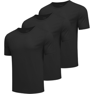 image:imageCOOFANDY Mens Workout TShirts 3 Pack Quick Dry Moisture Wicking Athletic Shirts Crew Neck T ShirtsAblackBlackBlack3 Pack