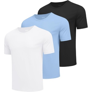 image:imageCOOFANDY Mens Workout TShirts 3 Pack Quick Dry Moisture Wicking Athletic Shirts Crew Neck T ShirtsZblackWhiteBlue3 Pack