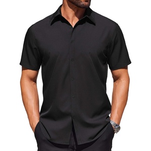 image:imageCOOFANDY Mens Wrinkle Free Dress Shirt Polka Dot Short Sleeve Button Down Business Casual ShirtsBlack