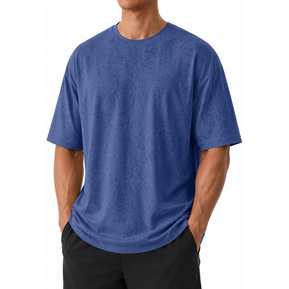image:imageCOOFANDY Mens Oversized T Shirt Loose Fit Vintage Washed Tee Casual Streetwear Unisex Short Sleeve Heavy Cotton TopNavy Blue