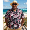 image:imageCOOFANDY Big and Tall Mens Hawaiian Shirts Short Sleeve Tropical Floral Button Down Shirt Casual Summer Beach ShirtsBlack  Red Tropical Style