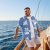image:imageCOOFANDY Big and Tall Mens Hawaiian Shirts Short Sleeve Tropical Floral Button Down Shirt Casual Summer Beach ShirtsBlue Tropical Floral
