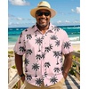 image:imageCOOFANDY Big and Tall Mens Hawaiian Shirts Short Sleeve Tropical Floral Button Down Shirt Casual Summer Beach ShirtsCoconut Tree Pink