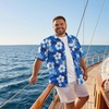image:imageCOOFANDY Big and Tall Mens Hawaiian Shirts Short Sleeve Tropical Floral Button Down Shirt Casual Summer Beach ShirtsDark Blue Floral