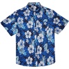image:imageCOOFANDY Big and Tall Mens Hawaiian Shirts Short Sleeve Tropical Floral Button Down Shirt Casual Summer Beach ShirtsDark Blue Floral