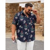 image:imageCOOFANDY Big and Tall Mens Hawaiian Shirts Short Sleeve Tropical Floral Button Down Shirt Casual Summer Beach ShirtsNavy Plant