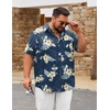image:imageCOOFANDY Big and Tall Mens Hawaiian Shirts Short Sleeve Tropical Floral Button Down Shirt Casual Summer Beach ShirtsNavy Tropical Floral