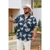 image:imageCOOFANDY Big and Tall Mens Hawaiian Shirts Short Sleeve Tropical Floral Button Down Shirt Casual Summer Beach ShirtsNavy Tropical Floral