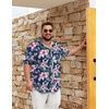 image:imageCOOFANDY Big and Tall Mens Hawaiian Shirts Short Sleeve Tropical Floral Button Down Shirt Casual Summer Beach ShirtsNavy White Floral