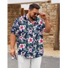image:imageCOOFANDY Big and Tall Mens Hawaiian Shirts Short Sleeve Tropical Floral Button Down Shirt Casual Summer Beach ShirtsNavy White Floral