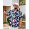 image:imageCOOFANDY Big and Tall Mens Hawaiian Shirts Short Sleeve Tropical Floral Button Down Shirt Casual Summer Beach ShirtsNavy White Floral