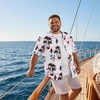 image:imageCOOFANDY Big and Tall Mens Hawaiian Shirts Short Sleeve Tropical Floral Button Down Shirt Casual Summer Beach ShirtsPink  Tropical Vitality