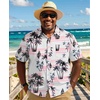 image:imageCOOFANDY Big and Tall Mens Hawaiian Shirts Short Sleeve Tropical Floral Button Down Shirt Casual Summer Beach ShirtsPink  Tropical Vitality
