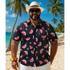 image:imageCOOFANDY Big and Tall Mens Hawaiian Shirts Short Sleeve Tropical Floral Button Down Shirt Casual Summer Beach ShirtsWatermelon