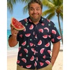 image:imageCOOFANDY Big and Tall Mens Hawaiian Shirts Short Sleeve Tropical Floral Button Down Shirt Casual Summer Beach ShirtsWatermelon