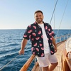 image:imageCOOFANDY Big and Tall Mens Hawaiian Shirts Short Sleeve Tropical Floral Button Down Shirt Casual Summer Beach ShirtsWatermelon