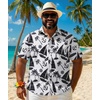 image:imageCOOFANDY Big and Tall Mens Hawaiian Shirts Short Sleeve Tropical Floral Button Down Shirt Casual Summer Beach ShirtsWhite Cruise Ship