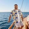 image:imageCOOFANDY Big and Tall Mens Hawaiian Shirts Short Sleeve Tropical Floral Button Down Shirt Casual Summer Beach ShirtsYellowpalm Leaf