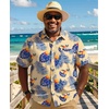image:imageCOOFANDY Big and Tall Mens Hawaiian Shirts Short Sleeve Tropical Floral Button Down Shirt Casual Summer Beach ShirtsYellowpalm Leaf
