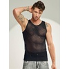 image:imageCOOFANDY Men Casual Tank Tops Mesh Shirt See Through Sleeveless Shirts Muscle Fishnet Fitted Tee Clubwear SummerBlack