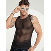 image:imageCOOFANDY Men Casual Tank Tops Mesh Shirt See Through Sleeveless Shirts Muscle Fishnet Fitted Tee Clubwear SummerBlack
