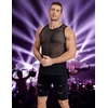 image:imageCOOFANDY Men Casual Tank Tops Mesh Shirt See Through Sleeveless Shirts Muscle Fishnet Fitted Tee Clubwear SummerBlack