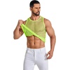 image:imageCOOFANDY Men Casual Tank Tops Mesh Shirt See Through Sleeveless Shirts Muscle Fishnet Fitted Tee Clubwear SummerLime Green