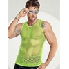 image:imageCOOFANDY Men Casual Tank Tops Mesh Shirt See Through Sleeveless Shirts Muscle Fishnet Fitted Tee Clubwear SummerLime Green