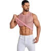 image:imageCOOFANDY Men Casual Tank Tops Mesh Shirt See Through Sleeveless Shirts Muscle Fishnet Fitted Tee Clubwear SummerPink