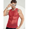 image:imageCOOFANDY Men Casual Tank Tops Mesh Shirt See Through Sleeveless Shirts Muscle Fishnet Fitted Tee Clubwear SummerRed