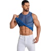 image:imageCOOFANDY Men Casual Tank Tops Mesh Shirt See Through Sleeveless Shirts Muscle Fishnet Fitted Tee Clubwear SummerRoyal Blue