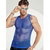 image:imageCOOFANDY Men Casual Tank Tops Mesh Shirt See Through Sleeveless Shirts Muscle Fishnet Fitted Tee Clubwear SummerRoyal Blue