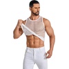 image:imageCOOFANDY Men Casual Tank Tops Mesh Shirt See Through Sleeveless Shirts Muscle Fishnet Fitted Tee Clubwear SummerWhite