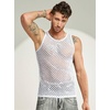 image:imageCOOFANDY Men Casual Tank Tops Mesh Shirt See Through Sleeveless Shirts Muscle Fishnet Fitted Tee Clubwear SummerWhite