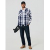 image:imageCOOFANDY Men Flannel Shirt Casual Button Down Shirt Jacket Long Sleeve Plaid Shirts with PocketsBlue White