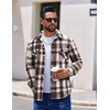 image:imageCOOFANDY Men Flannel Shirt Casual Button Down Shirt Jacket Long Sleeve Plaid Shirts with PocketsBrown