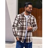 image:imageCOOFANDY Men Flannel Shirt Casual Button Down Shirt Jacket Long Sleeve Plaid Shirts with PocketsBrown