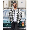 image:imageCOOFANDY Men Flannel Shirt Casual Button Down Shirt Jacket Long Sleeve Plaid Shirts with PocketsClassic Black