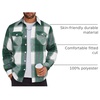 image:imageCOOFANDY Men Flannel Shirt Casual Button Down Shirt Jacket Long Sleeve Plaid Shirts with PocketsGreen