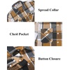 image:imageCOOFANDY Men Flannel Shirt Casual Button Down Shirt Jacket Long Sleeve Plaid Shirts with PocketsKhaki Gray
